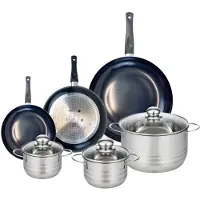 Elo Set van 3 Koekenpannen 20, 24 en 32 cm en 3 kookpotten 14, 16 en 24 cm Elo Prima Brillant