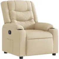 vidaXL Fauteuil verstelbaar stof crèmekleurig