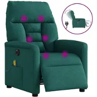 vidaXL Massagestoel elektrisch verstelbaar stof donkergroen