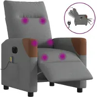 vidaXL Massagestoel elektrisch verstelbaar stof donkergrijs