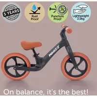 TickiT loopfiets Whizz - zwart - lichtgewicht kunststof - peuters.