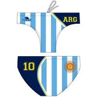 Turbo Argentina 2012 Swimming Brief Wit,Blauw 9-10 Years Jongen