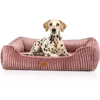 Knuffelwuff orthopedisch hondenbed Sedona van knuffelzachte ribcord XL Roze