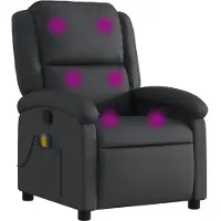 vidaXL Massagestoel van echt leer, zwart