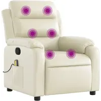 vidaXL Massagestoel van kunstleer in crèmekleur