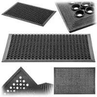 Kadax Antislip deurmat voor buiten, zwarte rubberen mat, vuilvangmat voor entrees, rubberen deurmat (40 x 60 cm)