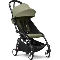 Stokke YOYO3 kinderwagen vanaf 6 maanden - Inclusief zwart frame / Olive zitkussen + luifel - In een handomdraai in- en uitklapbaar - Licht en compact - Past in handbagage