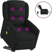 vidaXL Sta-op-massagestoel elektrisch verstelbaar stof zwart