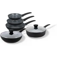 BE Living Pannenset 5-delig - Ø 20, 24 & 28 cm Koekenpan + Ø 28 cm Wokpan met Deksel + Ø 28 cm Hapjespan - Koekenpannenset - Keramisch - Inductie Pannen - PFAS Vrij Anti Aanbak - Delight Series
