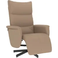 vidaXL Fauteuil verstelbaar met voetensteun kunstleer cappuccinokleur