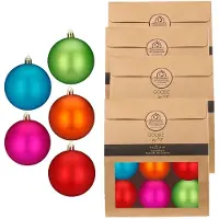 Inge-glas Inge Christmas Goods Kerstballen - 24x stuks - gekleurd - kunststof - D8 cm - kerstversiering