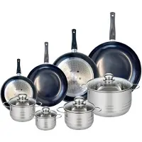 Elo Set van 4 Kookpannen 20, 24, 28 en 32 cm en 4 braadpannen 12, 14, 16 en 24 cm Elo Prima Brillant