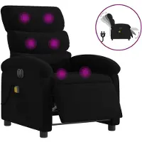 vidaXL Massagestoel elektrisch verstelbaar stof zwart