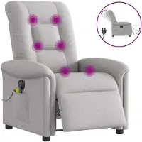 vidaXL Massagestoel elektrisch verstelbaar stof wolk grijs