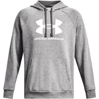 Under Armour UA Rival Fleece Logo HD-GRY Heren Sporttrui - Castlerock Light Heather - Wit