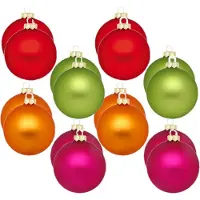 Inge-glas 24x stuks glazen kerstballen gekleurd 8 cm - Kerstboomversiering/kerstversiering