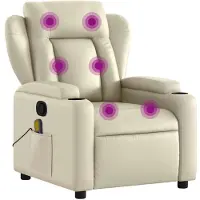 vidaXL Massagestoel van kunstleer in crèmekleur