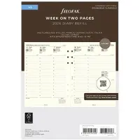 Filofax A5 2026 week op 2 pagina’s kolommen cotton cream