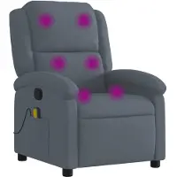 vidaXL Massagestoel in donkergrijs fluweel