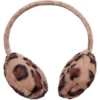 Sarlini - Oorwarmers Meisjes Panterprint - Fluffy Panter Oorwarmer Kinderen Bruin 8-12 Jaar