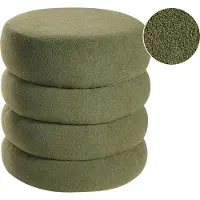 Beliani SUMPTER - Poef - Groen - Bouclé