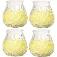 COSY&TRENDY Citronella Lowboy Tafelkaars - 4x - 7 cm - 17 branduren - citrusgeur - citronella sfeerkaarsen
