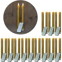 Novaliv LED-kaarsenstaafjes 24 stuks ECHTE WAS WIT - met timerfunctie 6 uur - 23 cm hoogte voor kaarsen 2,2 cm diameter 2 AAA-batterijen vereist LED-kaarsenstaafjesset van 4 6x WIT bewegend vlamlicht