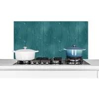 KitchenYeah Spatscherm Keuken - Kookplaat Achterwand - Spatwand Fornuis - 100x50 cm - Verf - Turquoise - Abstract - Aluminium - Wanddecoratie - Muurbeschermer - Hittebestendig