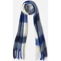 Damart - Zachte sjaal met grote strepen - Dames - Blauw - Eén maat