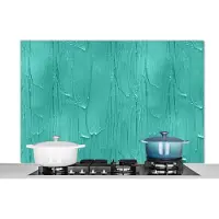KitchenYeah Spatscherm Keuken - Kookplaat Achterwand - Spatwand Fornuis - 120x80 cm - Verf - Patronen - Turquoise - Aluminium - Wanddecoratie - Muurbeschermer - Hittebestendig