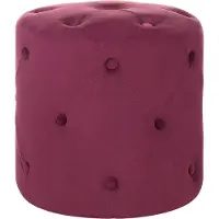 Beliani COROLLA - Poef - Koraalrood - 40 cm - Fluweel