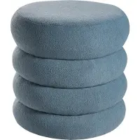 Beliani SUMPTER - Poef - Blauw - Bouclé