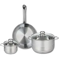 Elo Set van 1 Koekenpan 28 cm en 2 kookpotten 14 en 24 cm Elo Profi Brillant