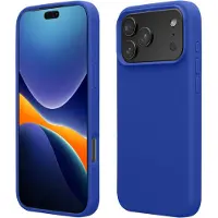 Kwmobile telefoonhoesje geschikt voor Apple iPhone 17 Pro - Hoesje met siliconen coating - Smartphone case in Baltisch blauw