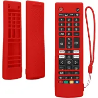 Kwmobile hoes geschikt voor LG Smart TV AKB - Siliconen anti-slip hoes voor afstandsbediening in rood