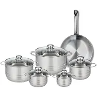 Elo Set van 1 Koekenpan 28 cm en 5 kookpotten 12, 14, 16, 20 en 24 cm Elo Profi Brillant