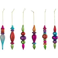 J-Line kerstbal - glas - mix - doos van 6