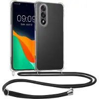 Kwmobile telefoonhoesje geschikt voor OnePlus Nord 5 - Hoesje met telefoonkoord - Back cover in zwart / transparant