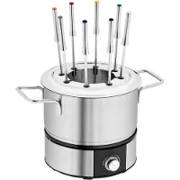 SCH Fondueset - Fondue - Fondueset elektrisch - Zilver - ‎33cm x 26cm x 24cm