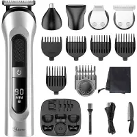 Hatteker 5-in-1 Tondeuse en Trimmer Set voor Heren – Haarknipper, Baardtrimmer, Scheerapparaat, Neus- en Oortrimmer – Draadloos en Waterdicht