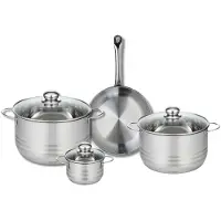 Elo Set van 1 Koekenpan 24 cm en 3 kookpotten 12, 20 en 24 cm Elo Profi Brillant