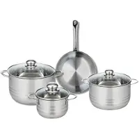 Elo Set van 1 Koekenpan 24 cm en 3 kookpotten 16, 20 en 24 cm Elo Profi Brillant