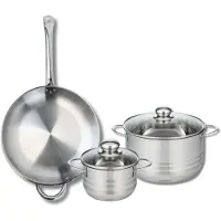 Elo Set van 1 Koekenpan 32 cm en 2 kookpotten 16 en 24 cm Elo Profi Brillant