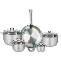 Elo Set van 1 Koekenpan 32 cm en 4 kookpotten 14, 16, 20 en 24 cm Elo Profi Brillant
