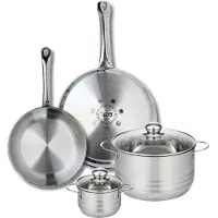 Elo Set van 2 Koekenpannen 24 en 28 cm en 2 Kookpotten 12 en 20 cm Elo Profi Brillant