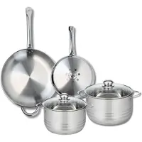 Elo Set van 2 Koekenpannen 24 en 32 cm en 2 Kookpotten 20 en 24 cm Elo Profi Brillant