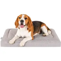 Petsona Hondenbed Hondenkussen Antislip Onderkant Wasbare Hoes, Grijs, L