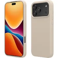 Kwmobile telefoonhoesje geschikt voor Apple iPhone 17 Pro - Hoesje met siliconen coating - Smartphone case in crème