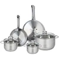 Elo Set van 2 Koekenpannen 24 en 28 cm en 3 Kookpotten 14, 16 en 24 cm Elo Profi Brillant