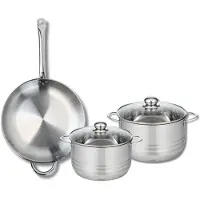 Elo Set van 1 Koekenpan 32 cm en 2 braadpannen 20 en 24 cm Elo Profi Brillant